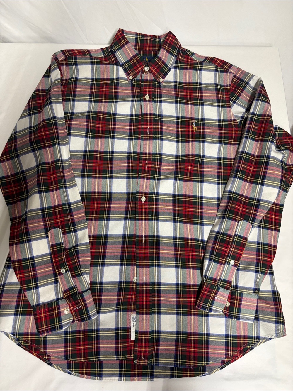 Polo Ralph Lauren Classic Fit Plaid Button Down Shirt Men's Large Red Tartan 100